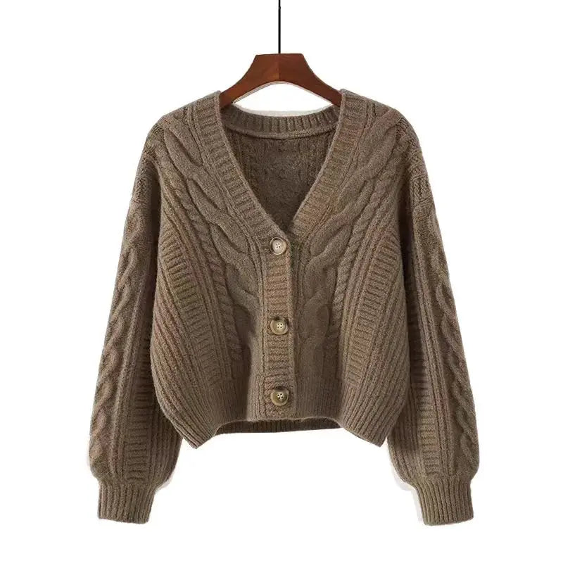 Outono inverno moda cardigan camisola feminina casacos de malha feminino sólido manga longa casual jaqueta de malha cardigans topos malhas