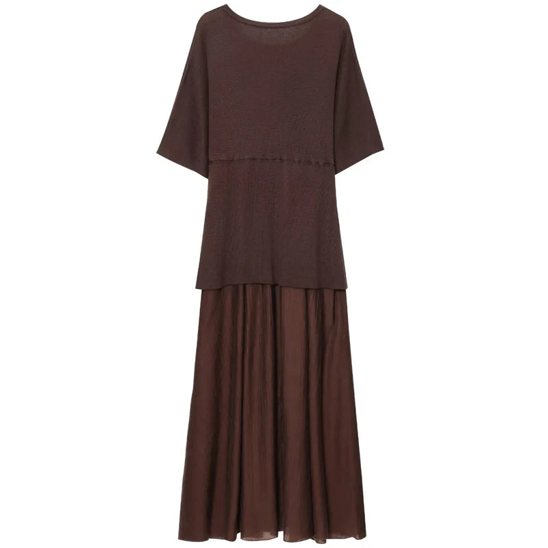 Chic Pleated Maxi Dress